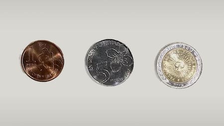 Estas son las nuevas monedas argentinas de $1 y $5 en circulación