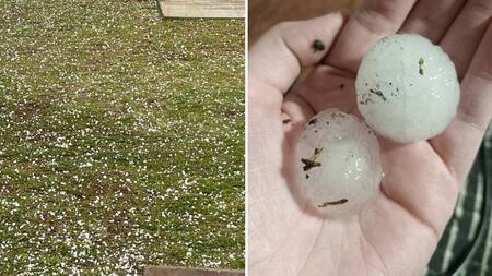 Caída de granizo en Buenos Aires. Foto: X.
