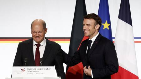 Scholz y Macron. Foto: Reuters.