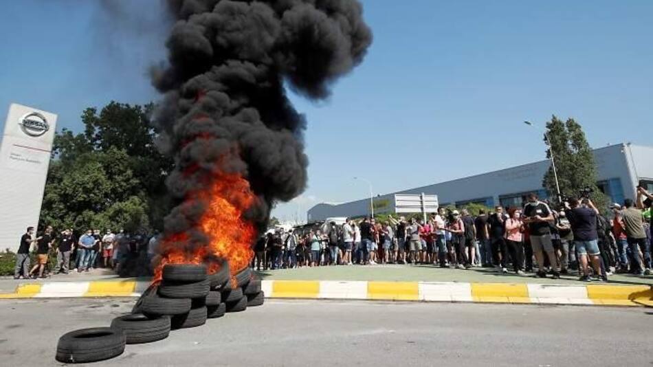 Protesta de trabajadores de Nissan, España, Reuters