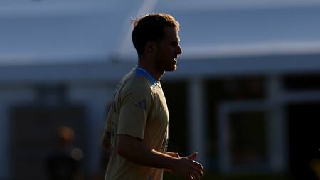 Alexis Mac Allister en el entrenamiento de la Selección argentina. Foto: Reuters/Agustin Marcarian