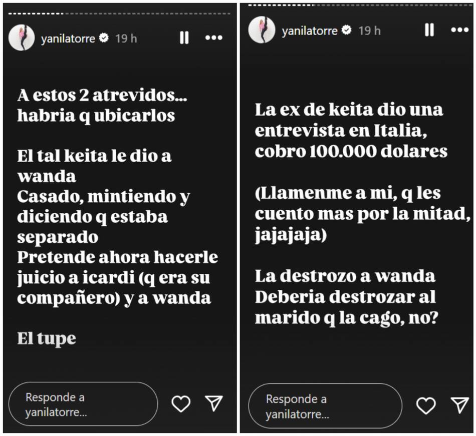 Las historias de Yanina Latorre. Foto: Instagram.