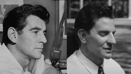 Leonard Bernstein y Bradley Cooper . Foto: Instagram/ @leonardbernsteinofficial - Captura de pantalla