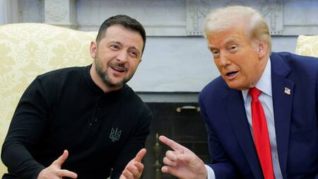 Donald Trump se reunió con Volodimir Zelenski. Foto: Reuters/Brian Snyder