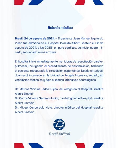 Nacional de Uruguay emitió un nuevo comunicado por la salud de Izquierdo