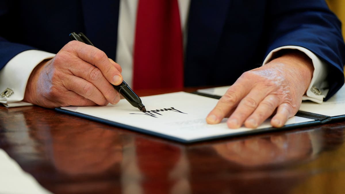 Donald Trump firmará una orden ejecutiva. Foto: Reuters/Elizabeth Frantz