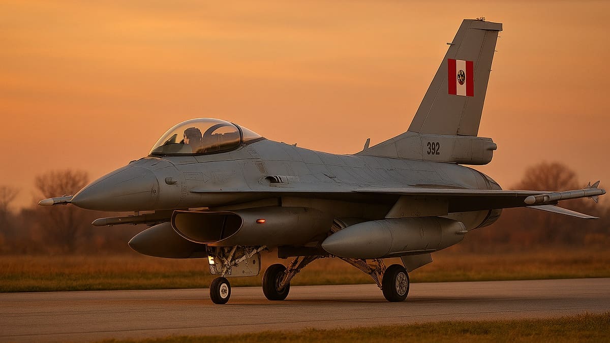 El avión caza F-16 Block 70 que eligió la Fuerza Aérea de Perú.