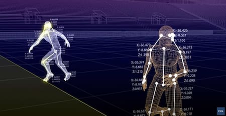 Inteligencia artificial para detectar offside en el Mundial de Qatar. Foto: Captura de video.