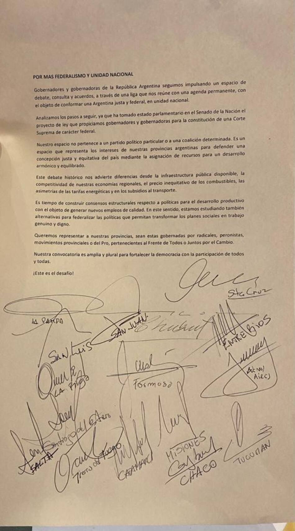 Comunicado Gobernadores.