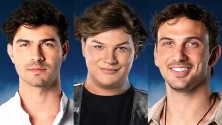 Los finalistas de Gran Hermano, Nicolás Grosman, Emmanuel Vich y Bautista Mascia. Foto: Telefe