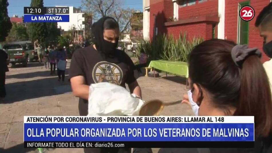 Ex combatientes de Malvinas ayudando por coronavirus