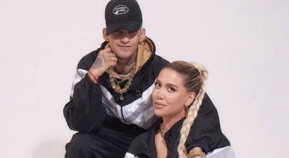 L-Gante con Wanda Nara. Foto: NA.