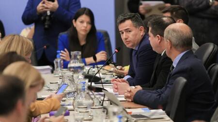 Gabriel Bornoroni durante la reunión de comisiones. Foto NA.