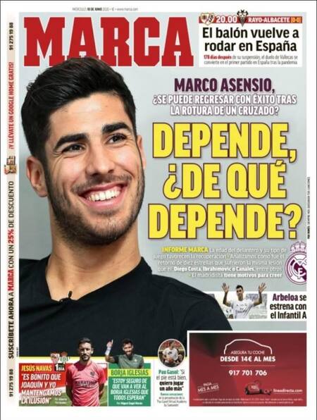 Tapas de diarios, Marca, miércoles 10 de junio de 2020