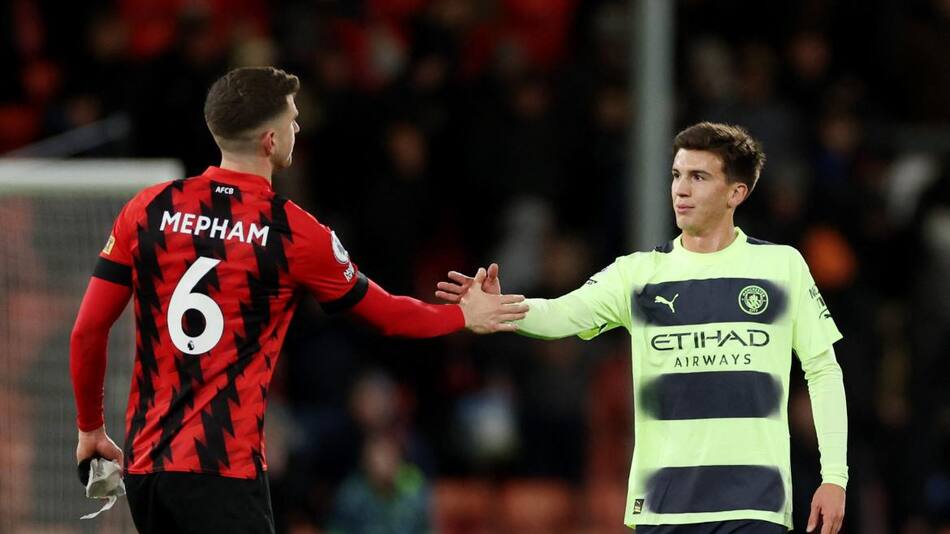 Máximo Perrone en el Manchester City. Foto: REUTERS.