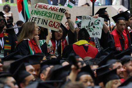 Protesta propalestina en la Universidad de Harvard. Foto: Reuters