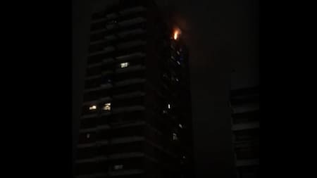 Incendio en barrio de Belgrano, Foto captura video