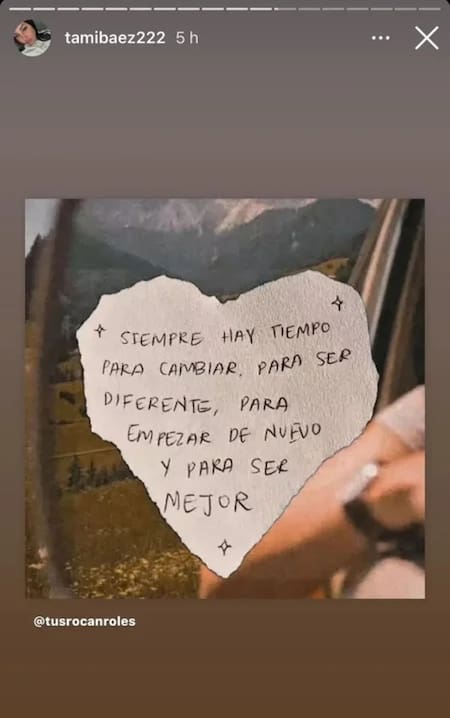 Post de Tamara Báez. Fuente: Instagram