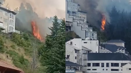 Incendio forestal en Bariloche: las llamas iniciaron a pocos metros de un sanatorio