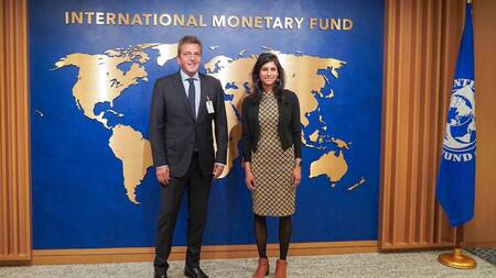 Reunión de Sergio Massa con dirigentes del FMI. Foto: Telam.