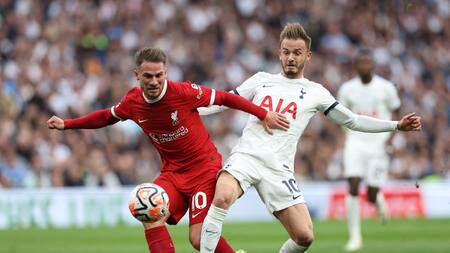 Alexis Mac Allister vs. Tottenham. Foto: Reuters.