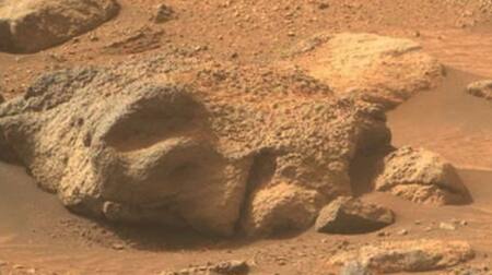 La imagen de un "rostro humano" en las rocas de Marte. Foto: NASA.