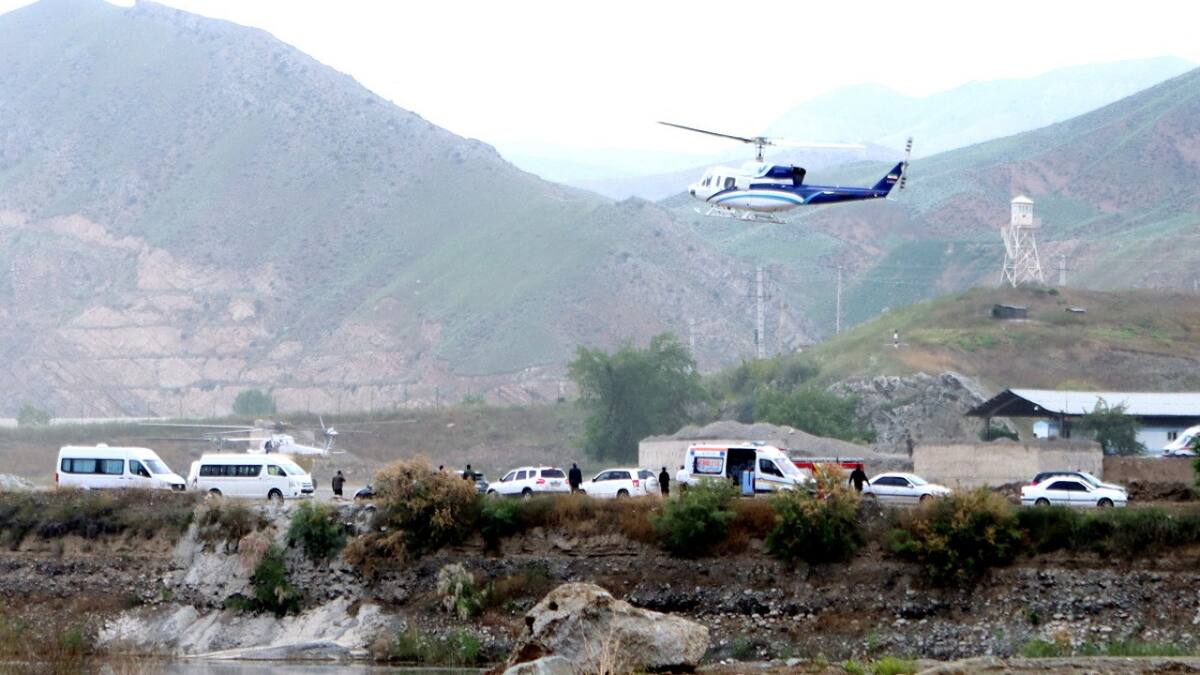 Helicóptero donde viajaba Ebrahim Raisí. Foto: Reuters.