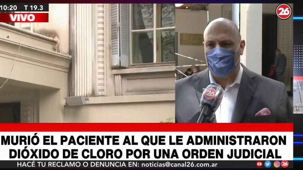 Abogado, hombre con coronavirus murió tras recibir dióxido de cloro, CANAL 26