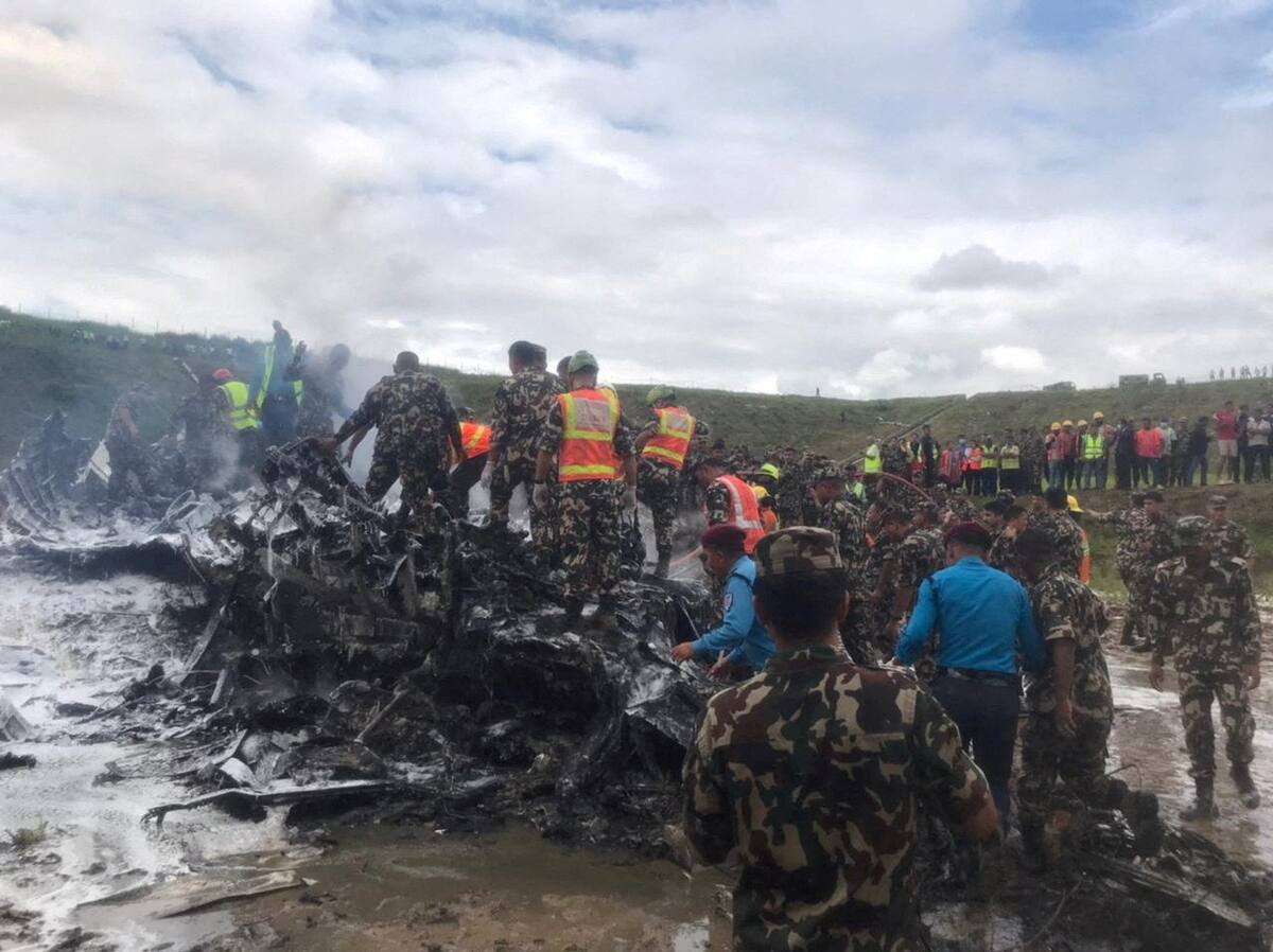 Accidente de avión de Nepal. Foto: Reuters.