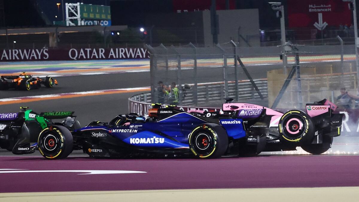 Accidente de Franco Colapinto en el Gran Premio de Qatar. Foto: Reuters.