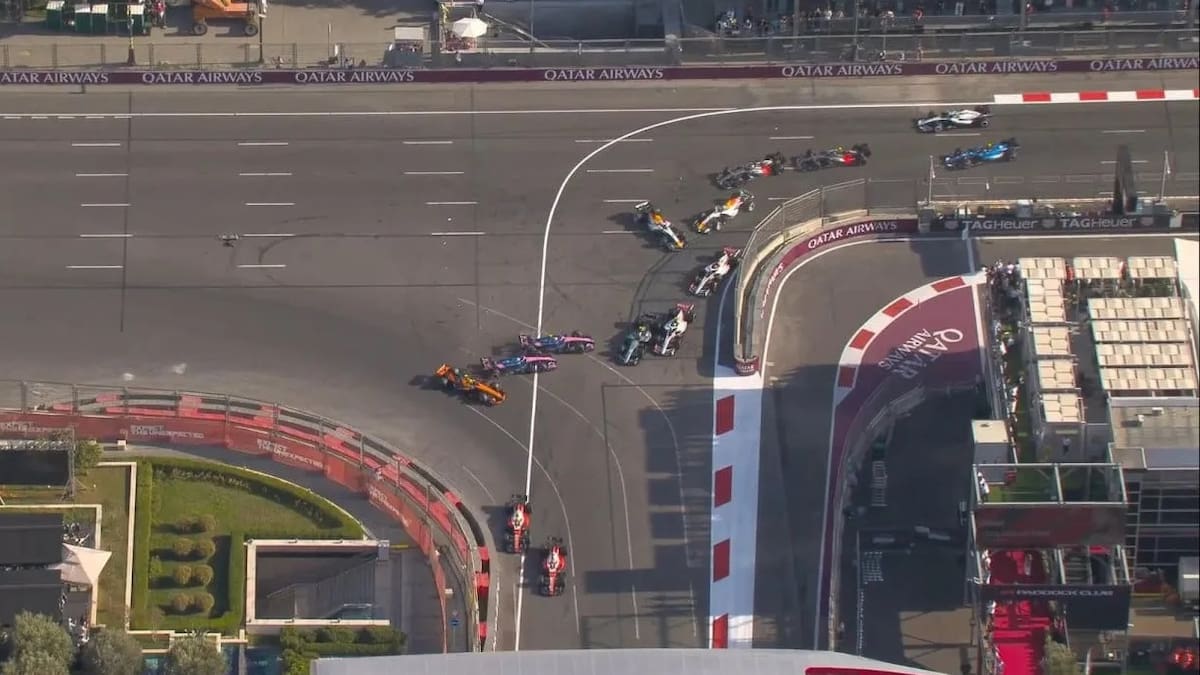 Video: así fue el accidente de Franco Colapinto con Gasly que los dejó afuera del GP de Azerbaiyán