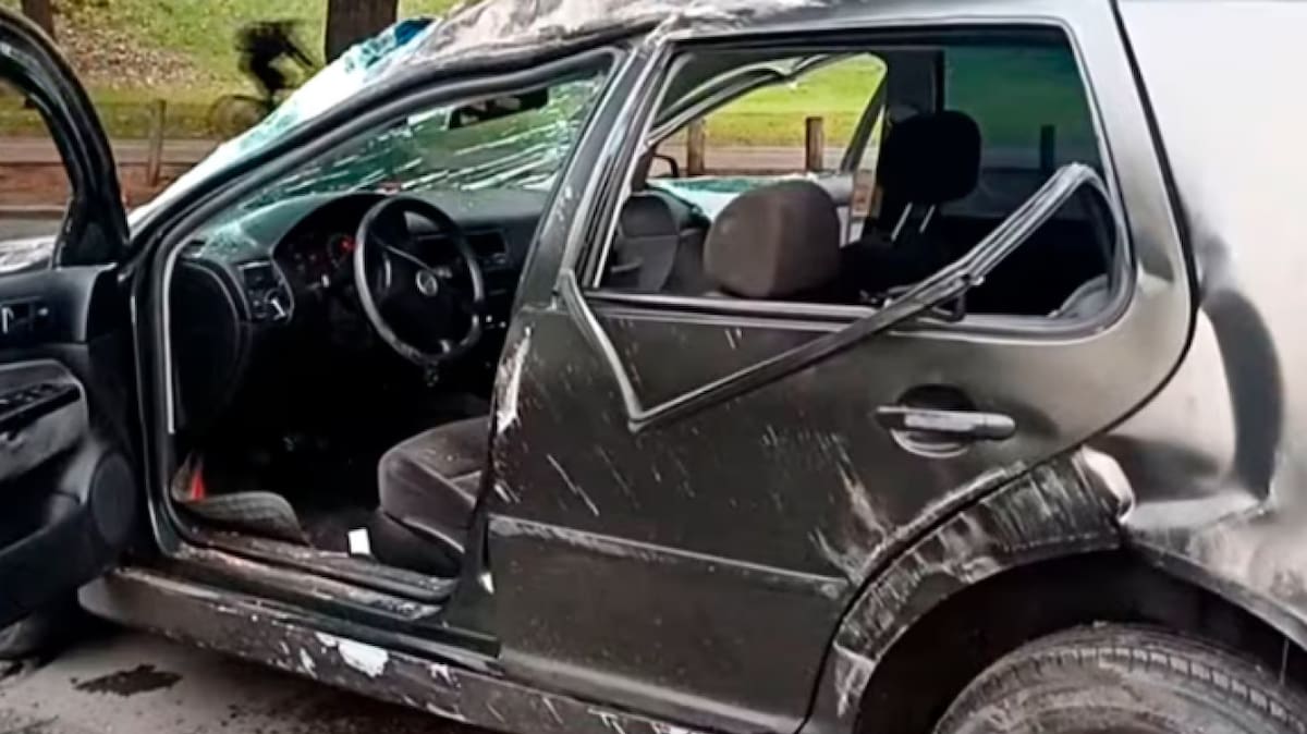 Accidente de tránsito en Palermo en el Viernes Santo.
