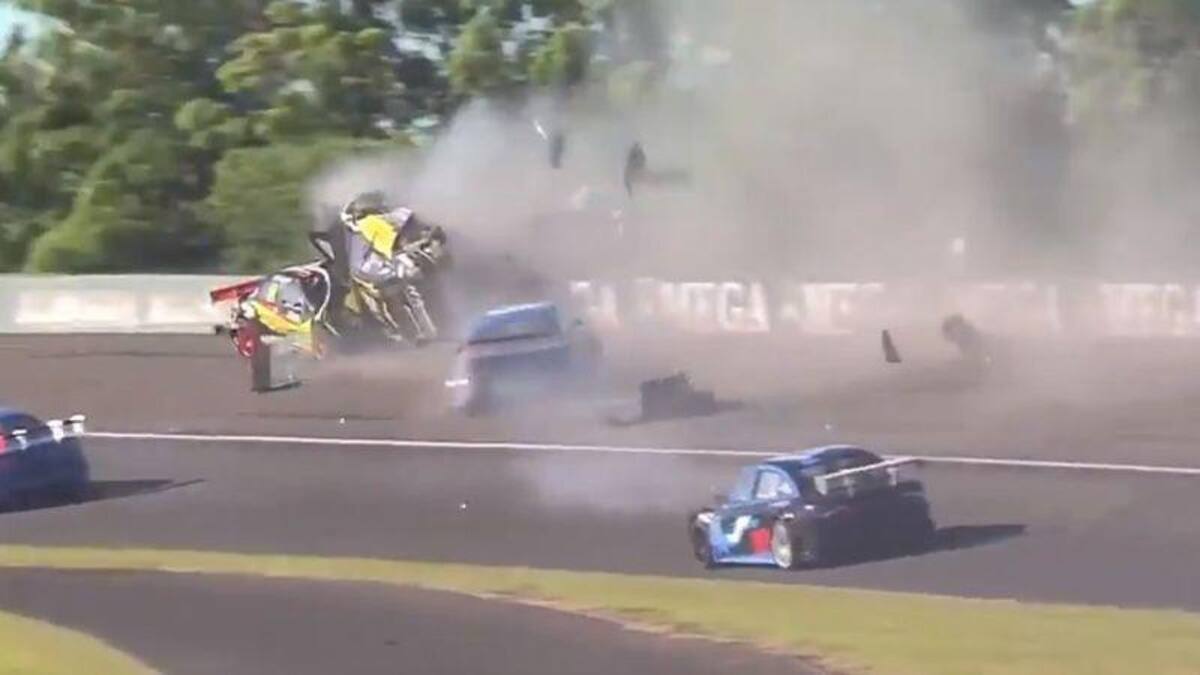 Impresionante accidente del "Dipy" en la largada del Top Race Junior