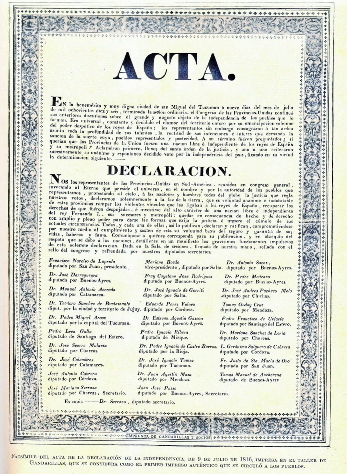 Acta de la independencia argentina, 9 de julio