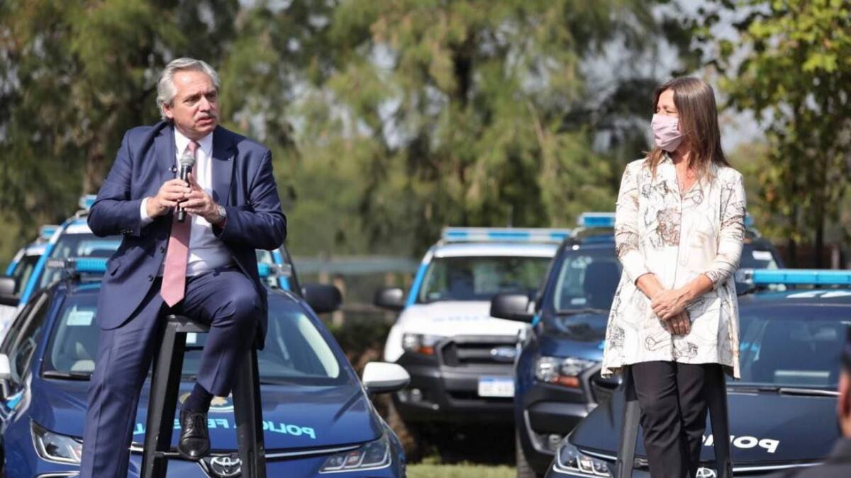 Acto de Alberto Fernández junto a Sabina Frederic, AGENCIA NA