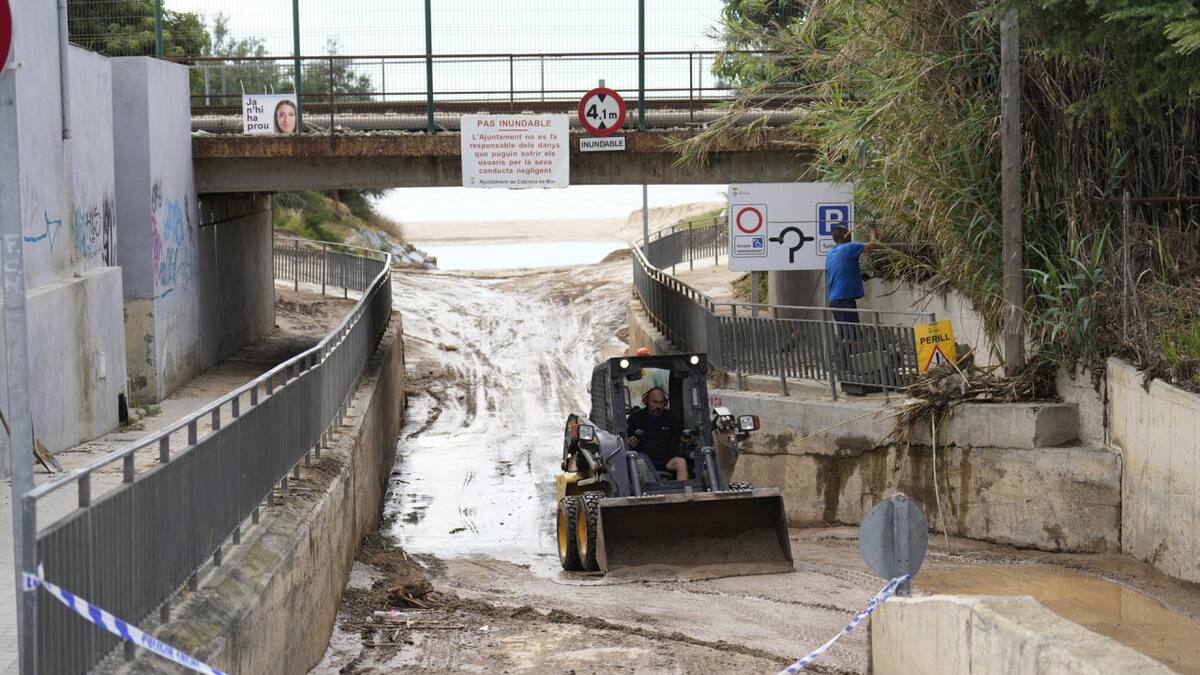 Afectación del temporal en Vilassar de Mar, Barcelona. Foto: EFE.