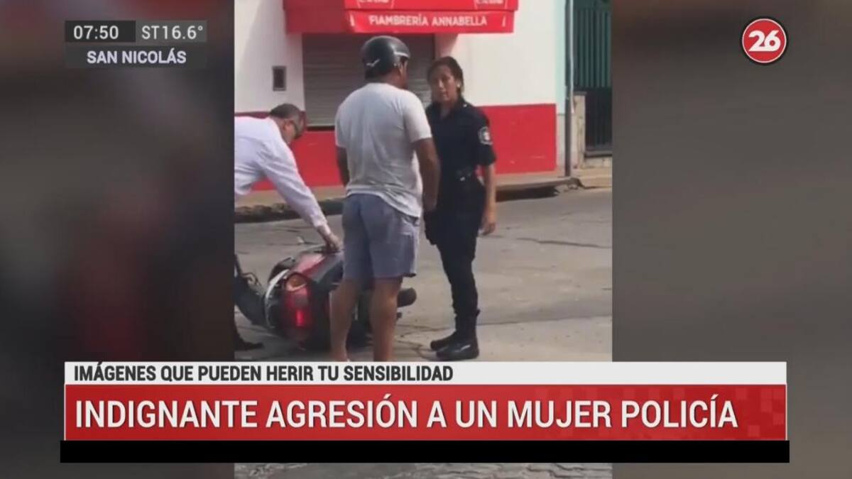 Agresión a mujer policia, Canal 26