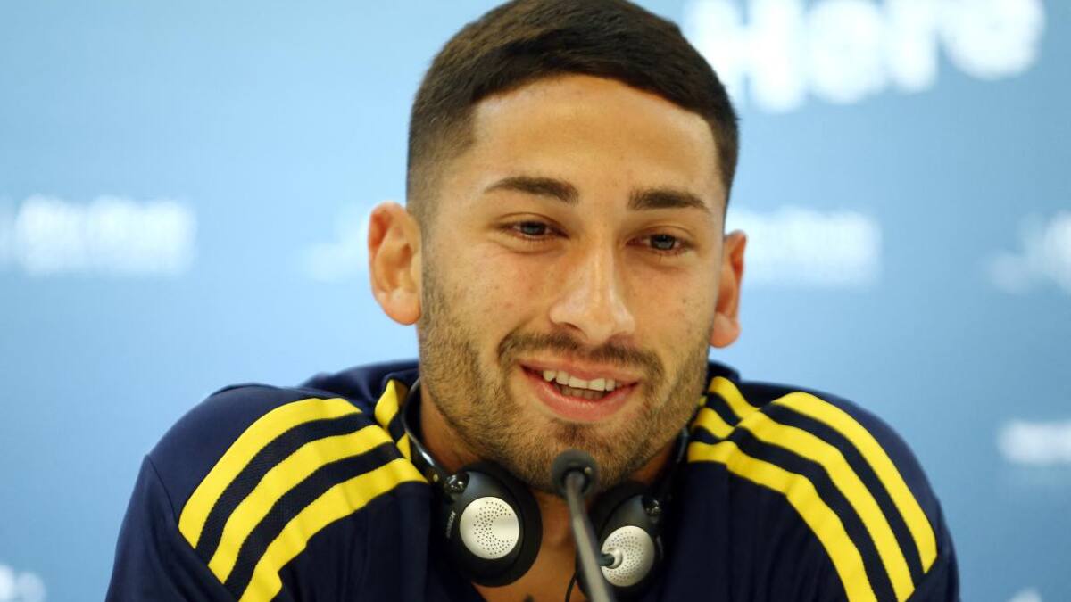 Alan Varela en la previa a la Supercopa Internacional. Foto: REUTERS.