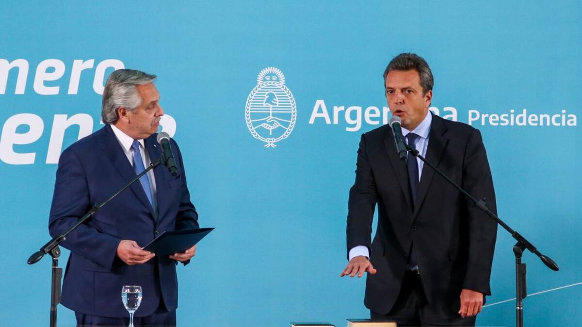 Alberto Fernández en la jura de Sergio Massa. Foto: NA.