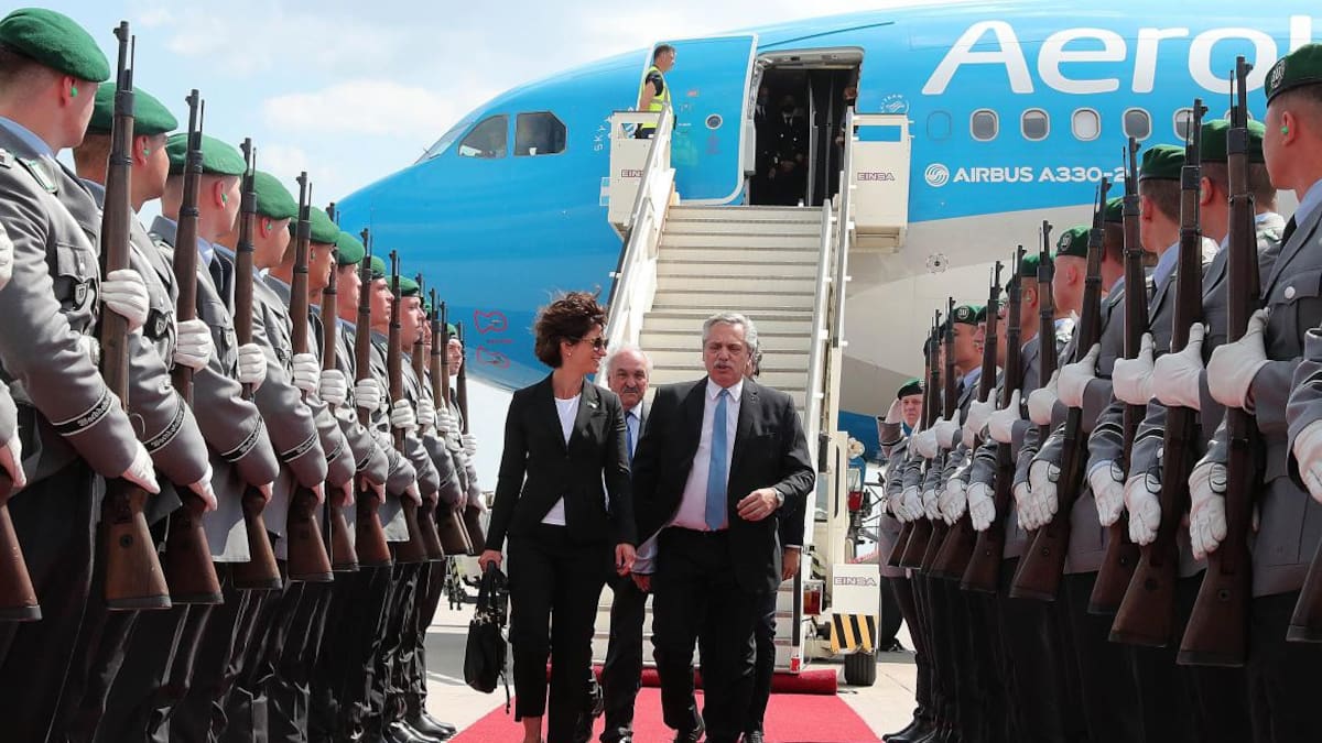 Alberto Fernández llegó , junto a la comitiva oficial, a la ciudad de Berlín. Foto: NA.