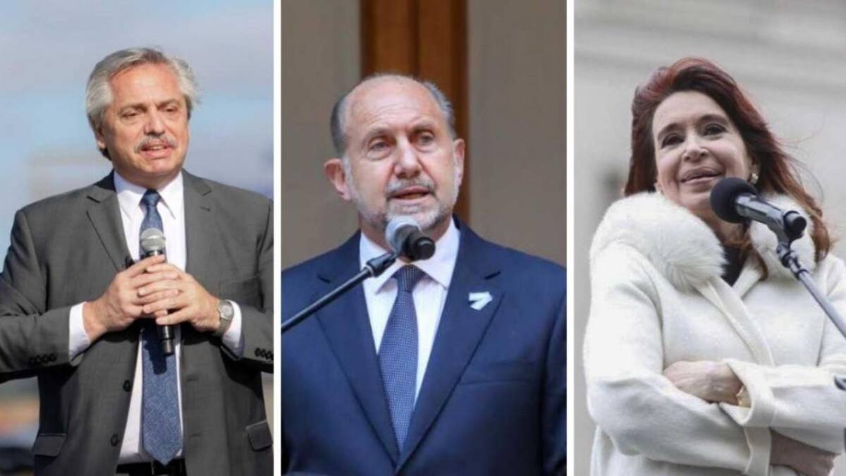 Alberto Fernández, Omar Perotti, Cristina Kichner, NA