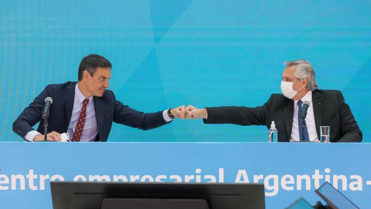 Alberto Fernández se reúne con Pedro Sánchez en Casa Rosada, Foto Presidencia