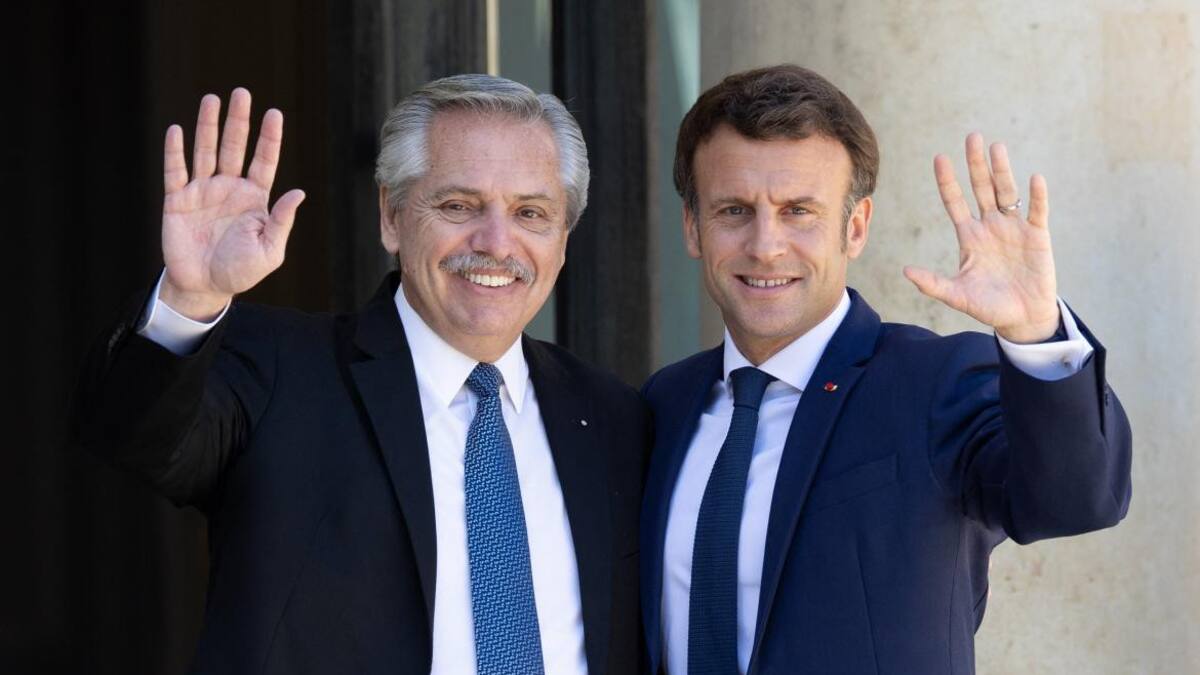 Alberto Fernández se reunió con Emmanuel Macron. Foto: Reuters.