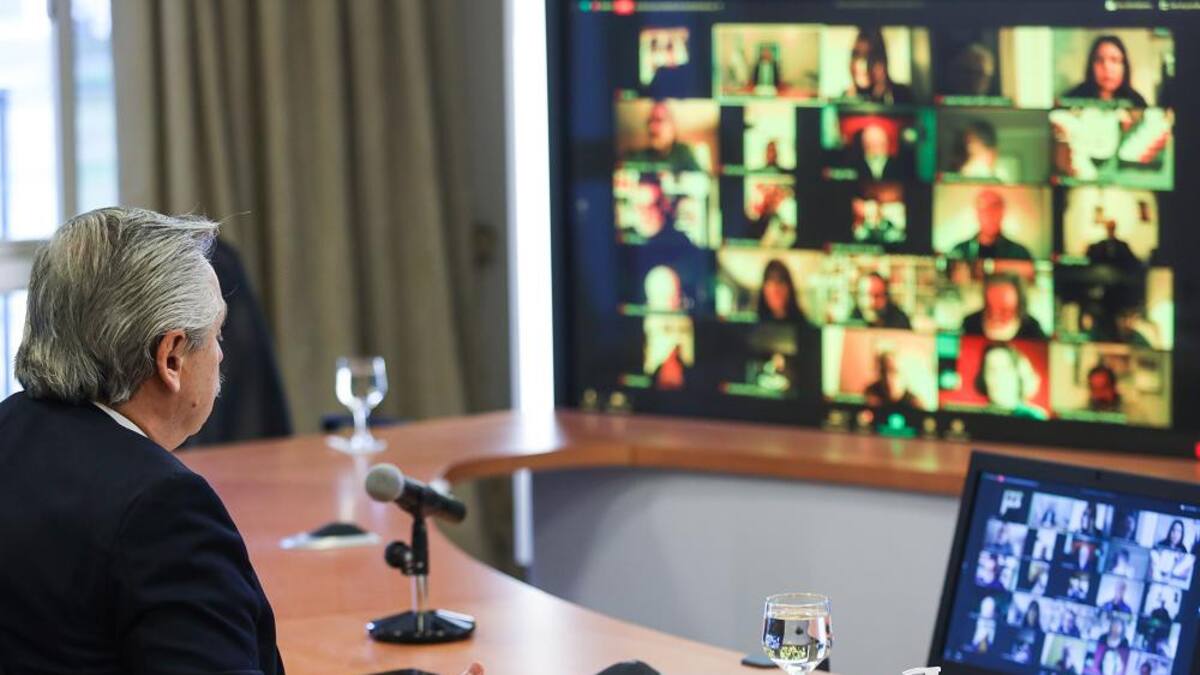 Alberto Fernández, videoconferencia, NA