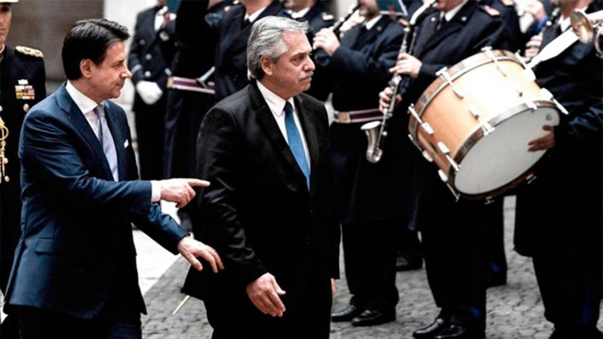 Alberto Fernández y Giuseppe Conte, reunión en Roma, Twitter