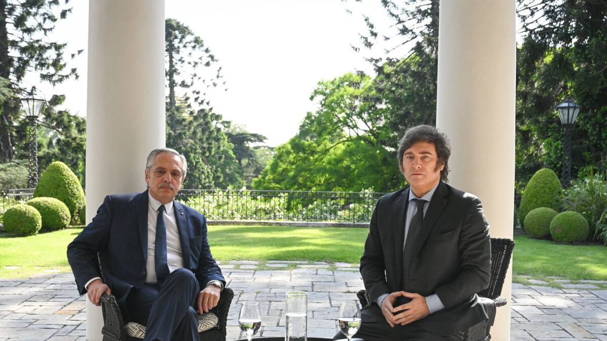 Alberto Fernández y Javier Milei. Foto: NA.