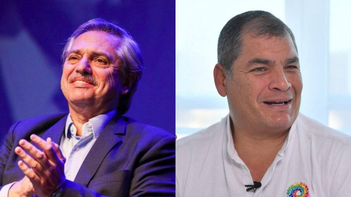 Alberto Fernández y Rafael Correa, NA AFP
