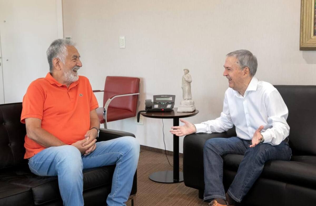 Alberto Rodríguez Saá y Juan Schiaretti compartieron una reunión de trabajo. Foto: NA.
