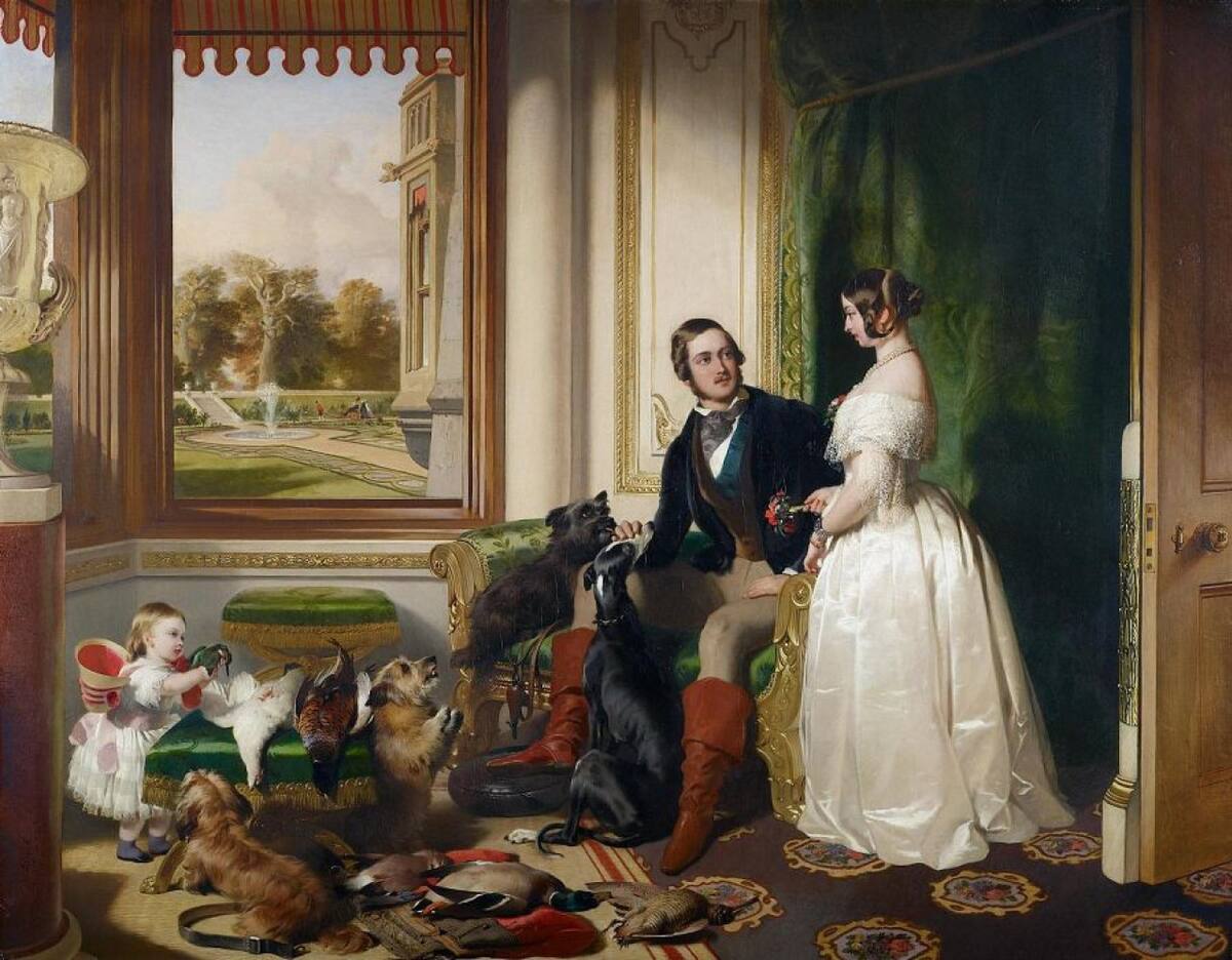 Alberto y Victoria con sus perros. Foto: Fine Art America.