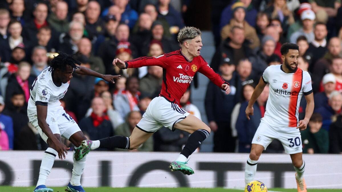 Alejandro Garnacho ante Luton Town. Foto: Reuters.